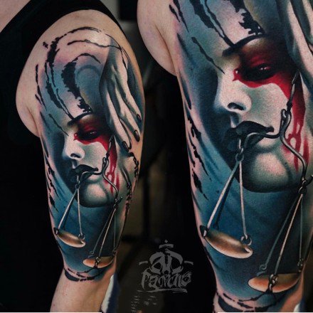 一组写实欧美女郎人像纹身欣赏