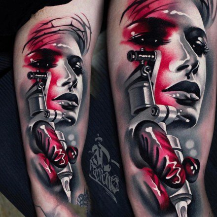 一组写实欧美女郎人像纹身欣赏