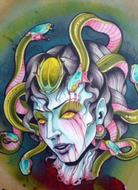 32组蛇发女郎美杜莎纹身手稿图案