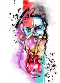 41组炫彩色动物等水彩纹身手稿图案