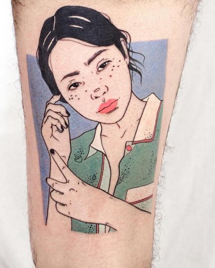 很有感觉的意大利风格女郎纹身图片