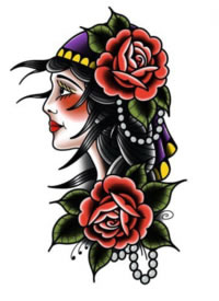 30组好看的oldschool彩色纹身手稿图案