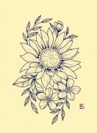 小清新花朵纹身