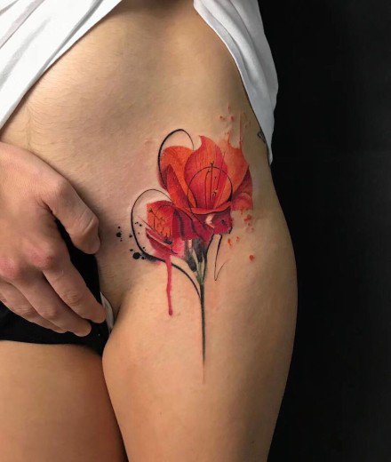 42组小清新水彩色纹身图案赏析