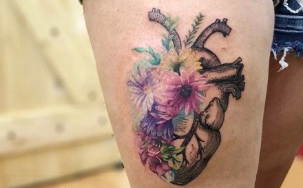 一组心脏纹身图案作品欣赏