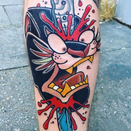 波兰的一组彩色卡通纹身图案欣赏