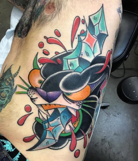 波兰的一组彩色卡通纹身图案欣赏