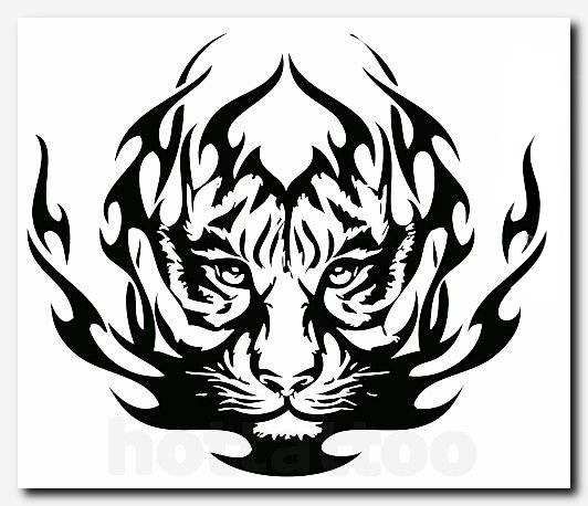 30组老虎头纹身手稿图案