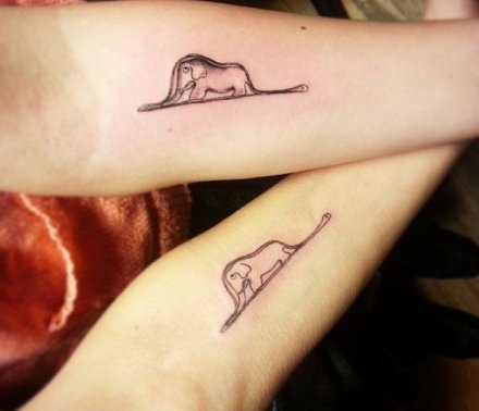 18组适合恋人的小清新成对情侣纹身图案