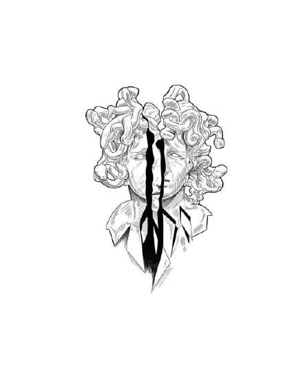 42张适合点刺的黑灰小图纹身手稿图片