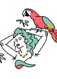 小清新风格的一组人像线条图片