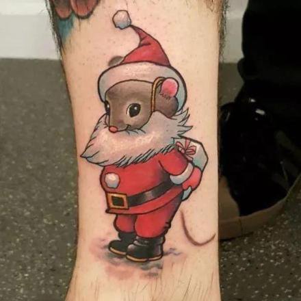 圣诞节主题的圣诞老人纹身图案