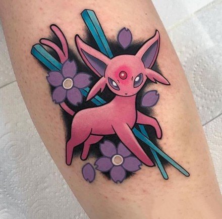 一组比卡丘等神奇宝贝的纹身图案