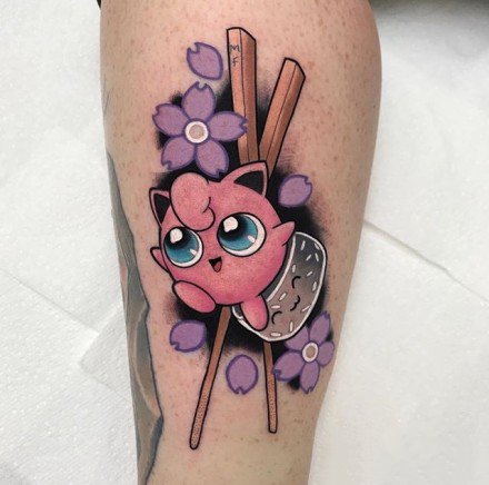 一组比卡丘等神奇宝贝的纹身图案