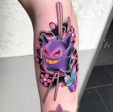 一组比卡丘等神奇宝贝的纹身图案