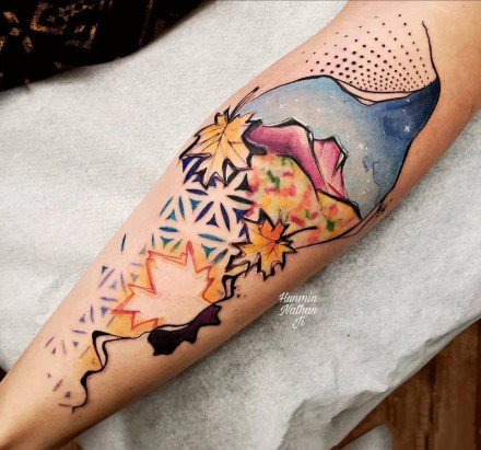 26组很漂亮的水彩色纹身图案作品