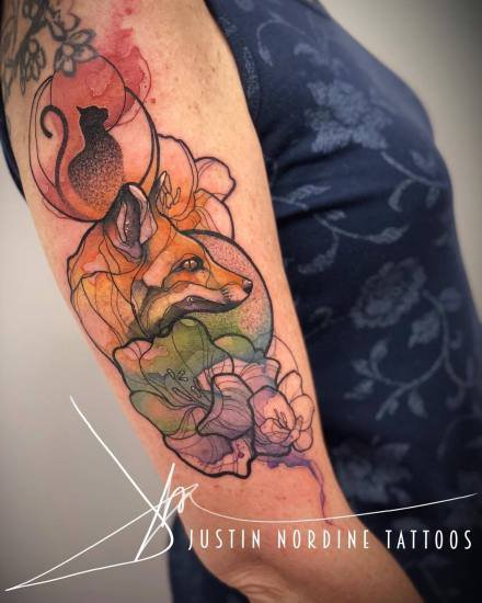 26组很漂亮的水彩色纹身图案作品