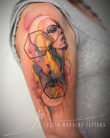 26组很漂亮的水彩色纹身图案作品