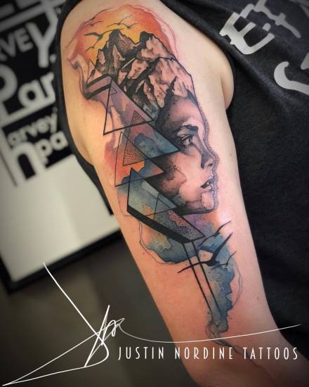 26组很漂亮的水彩色纹身图案作品