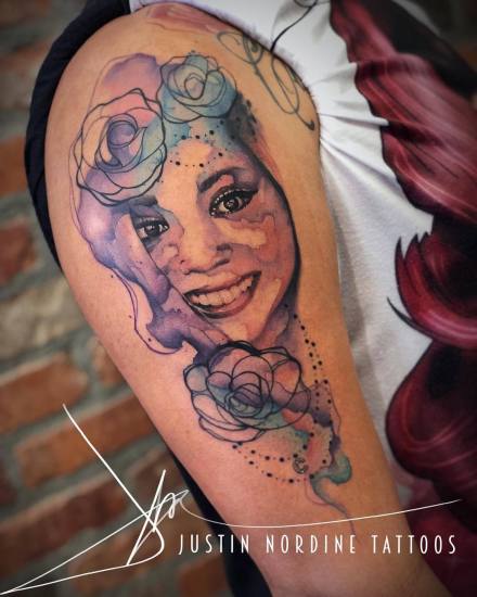 26组很漂亮的水彩色纹身图案作品