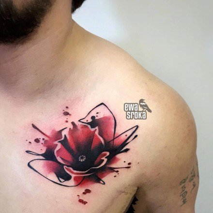 21组好看的小清新水彩色纹身图案