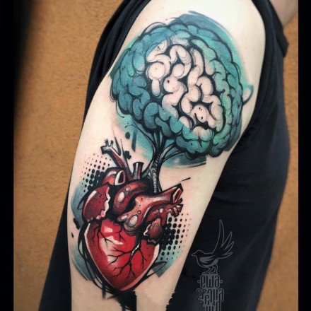 21组好看的小清新水彩色纹身图案