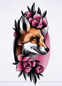 35组粉色系的宝石动物植物等纹身手稿图案