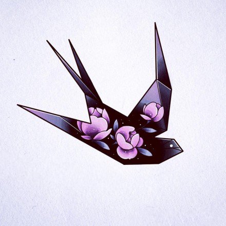 35组粉色系的宝石动物植物等纹身手稿图案