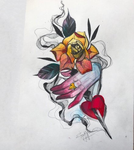 很漂亮的一组设计school纹身手稿图片