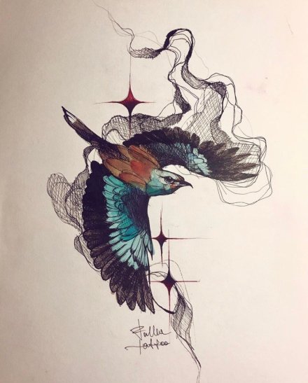 很漂亮的一组设计school纹身手稿图片