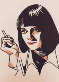 oldschool风格的一组人物头像手稿图片