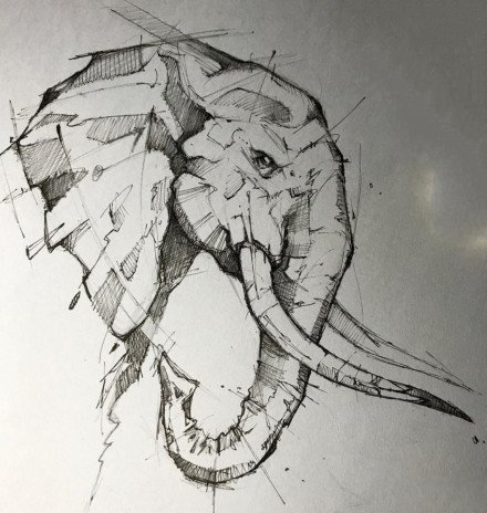 36组动物线条创意设计手稿图案