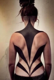 深黑色的超暗黑图腾纹身图案