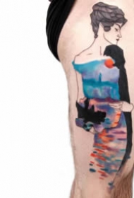 很有感觉的意大利风格女郎纹身图片