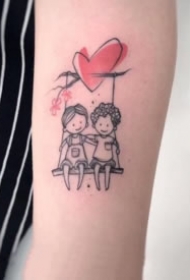 小清新的心形气球主题卡通小纹身图片