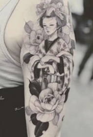 9张很漂亮的一组艺伎纹身图案