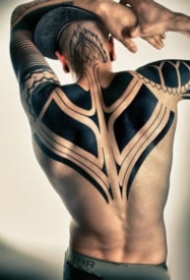 帅气的黑色图腾包臂纹身图案作18张品