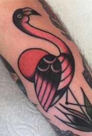 红色调的胳膊old  school小纹身欣赏