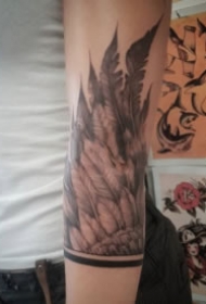 黑色的一组翅膀纹身作品图案9张
