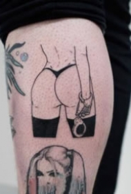 把女性臀部照片纹在身上的个性纹身图片
