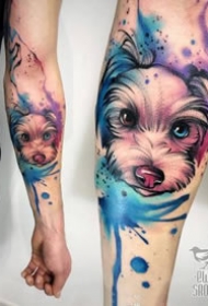 漂亮的水彩色动物纹身图案
