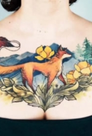 好看的一组胸部花胸纹身图片