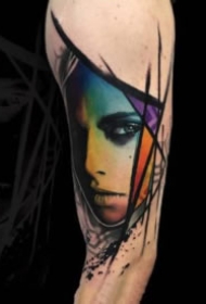 18组欧美暗黑女郎人像手臂纹身图案