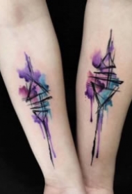 27组水彩色的小清新纹身作品