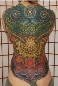 震撼的一组霸气大满背纹身作品图片