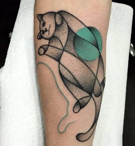 超现实主义的一组彩色设计纹身图案