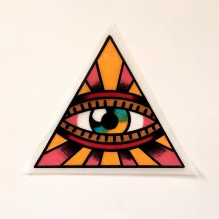 一组几何图形和眼睛组合的纹身图片