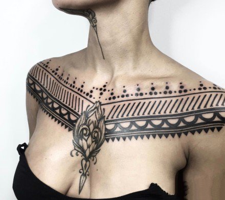 27组帅气的点刺梵花图腾纹身图案作品