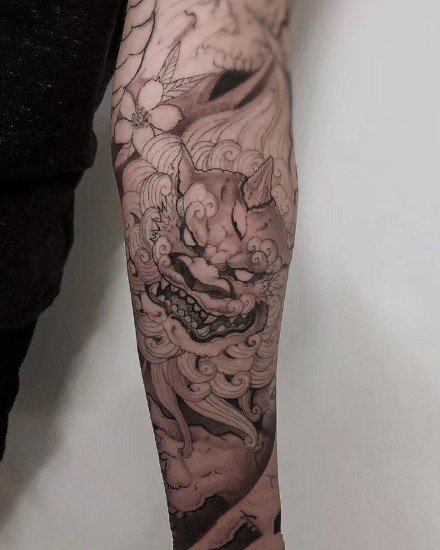 中式传统风格的一组黑灰纹身图案欣赏