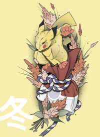 一组日本School风格的动物手稿